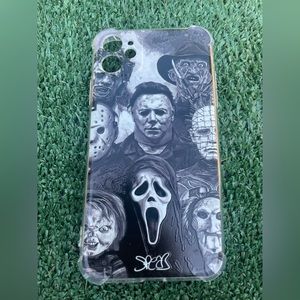 Halloween Phone Case | horror faces | black and white
